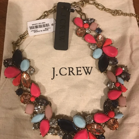 J. Crew Jewelry - NWT J. Crew hot pink & rhinestones necklace